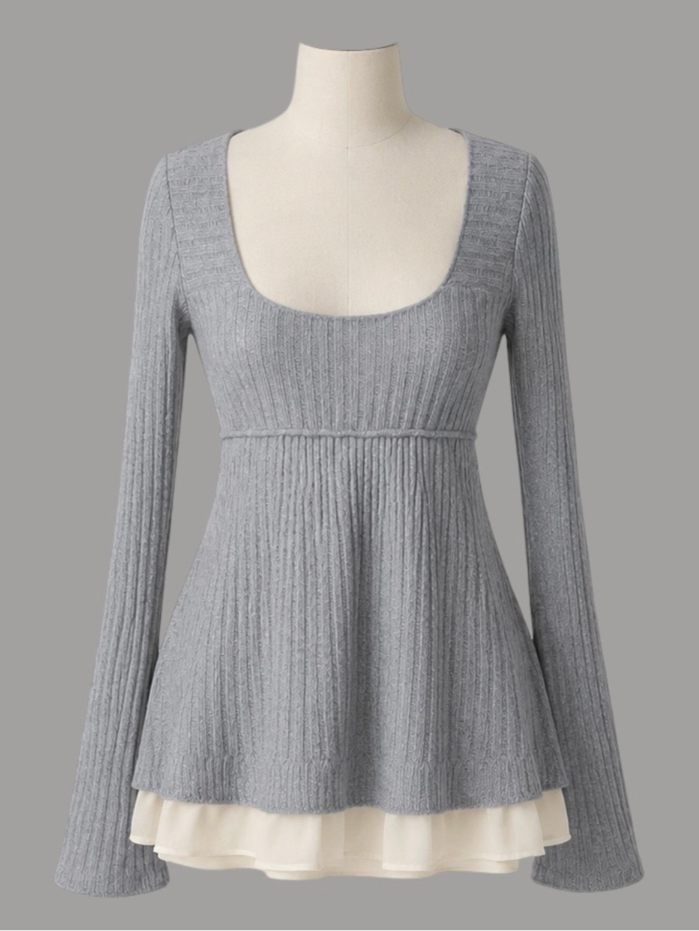 Kimchi Blue Ribbed Knit Babydoll Top